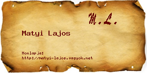 Matyi Lajos névjegykártya